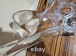 Cofrac Art Verrier France Crystal Glass Vase 13 in. Tall Heavy