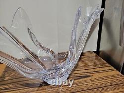 Cofrac Art Verrier France Crystal Glass Vase 13 in. Tall Heavy