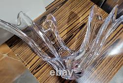 Cofrac Art Verrier France Crystal Glass Vase 13 in. Tall Heavy