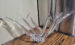 Cofrac Art Verrier France Crystal Glass Vase 13 in. Tall Heavy