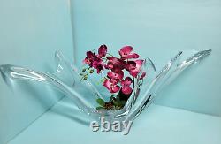 Cofrac Art Verrier France Crystal Glass Vase 13 in. Tall Heavy