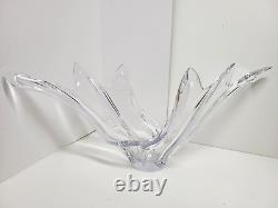 Cofrac Art Verrier France Crystal Glass Vase 13 in. Tall Heavy