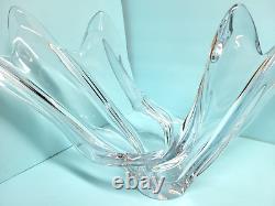 Cofrac Art Verrier France Crystal Glass Vase 13 in. Tall Heavy