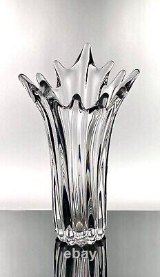 Cofrac Art Verrier French Crystal Large Vase 12 Signed Very Rare, Beautiful