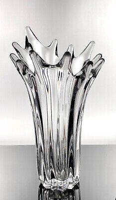 Cofrac Art Verrier French Crystal Large Vase 12 Signed Very Rare, Beautiful