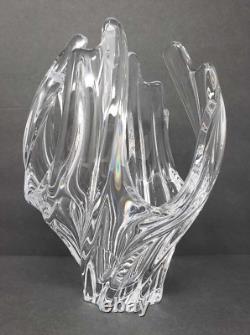 Cofrac Art Verrier French Crystal Sculptural Vase MCM Art Glass