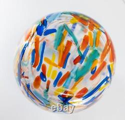 Contemporary Modern Confetti French Art Glass Vase Rainbow Color
