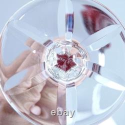 Cristal De Sevres red Segovie T-298 Wine Hocks Pair French Cut Crystal Goblets