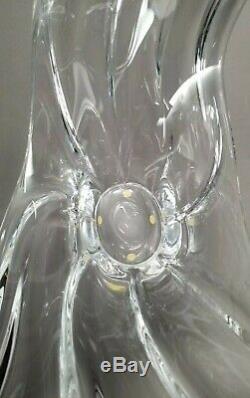 Crystal ART VANNES LE CHATEL 11.5 Swirling wave CENTERPIECE VASE BOWL FRANCE