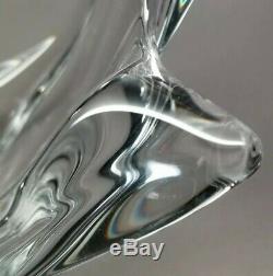 Crystal ART VANNES LE CHATEL 11.5 Swirling wave CENTERPIECE VASE BOWL FRANCE