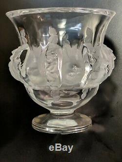 Crystal Lalique Paris Dampierre Vase Birds and Vines bowl France art glass
