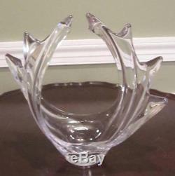 Crystal Vannes Le Chatel Huge Swirling Wave Crystal Centerpiece Vase- France