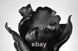 DAUM Crystal Black Tulip Large Vase Limited Edition Signed NIB