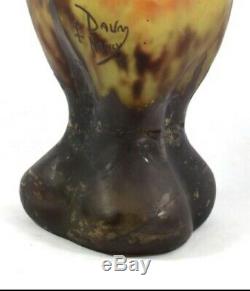 DAUM NANCY Art Nouveau acid etched'BATS' -'CHAUVES SOURIS' Cameo Glass vase