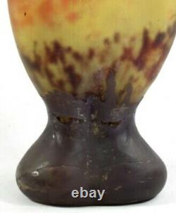 DAUM NANCY Art Nouveau acid etched'BATS''CHAUVES SOURIS' cameo glass / Galle