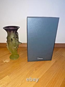 DAUM Pate De Iris Modele Vase 11 inches tall, sold out series with box + paperwk