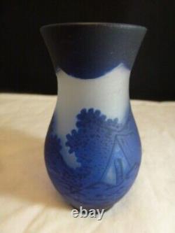 DEGUE French Cameo Art Glass Cabinet Vase, c. 1920's