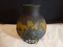 DEGUE French Cameo Art Glass Cabinet Vase, c. 1920's