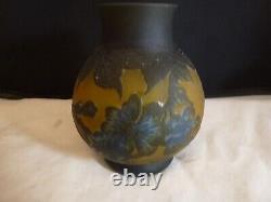 DEGUE French Cameo Art Glass Cabinet Vase, c. 1920's