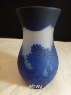 DEGUE French Cameo Art Glass Cabinet Vase, c. 1920's