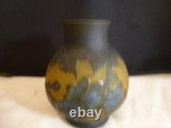 DEGUE French Cameo Art Glass Cabinet Vase, c. 1920's