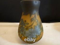 DEGUE French Cameo Art Glass Cabinet Vase, c. 1920's