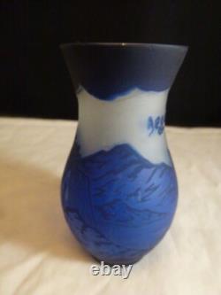 DEGUE French Cameo Art Glass Cabinet Vase, c. 1920's