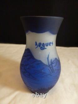 DEGUE French Cameo Art Glass Cabinet Vase, c. 1920's