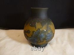 DEGUE French Cameo Art Glass Cabinet Vase, c. 1920's