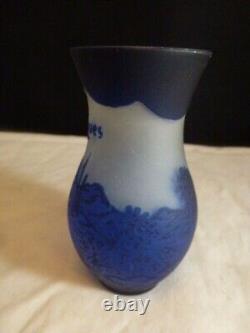 DEGUE French Cameo Art Glass Cabinet Vase, c. 1920's