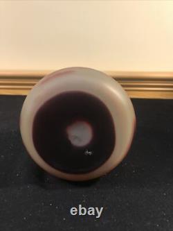 D'ARGENTAL French Acid Etched Cameo Glass Vase Saint Louis Lake Scene Leaves