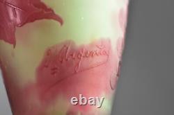 D' Argental French Cameo Art Glass Vase Grape/Currant Designs