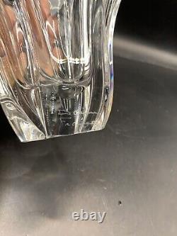 Daum Clear Crystal Vase Signed Made In France
