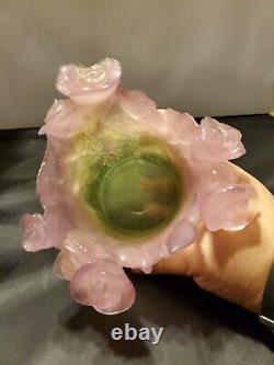 Daum Crystal Roses Candle Holder