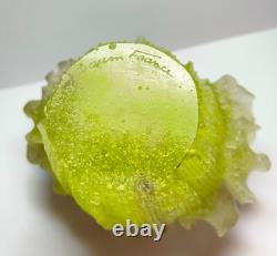 Daum France Iris Vase Purple & Green Pate de Verre Small Repair