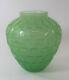 Daum France'Rhythms' Green Pate de Verre Heavy Glass Vase. Estate of Anne Anka