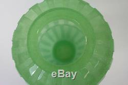 Daum France'Rhythms' Green Pate de Verre Heavy Glass Vase. Estate of Anne Anka