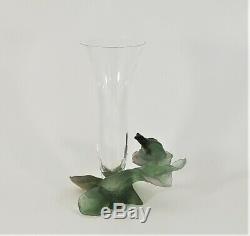 Daum France Soliflor Grenouille Nature Pate de Verre Frog Bud Vase Crystal 01493
