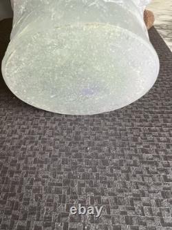 Daum French Pate de Verre Hibiscus Lavender Vase Read Full Description