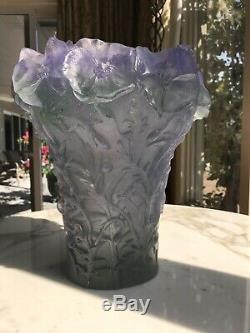 Daum Large Grand Hibiscus Vase