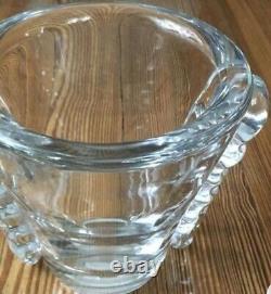 Daum Nancy 1930s Heavy Crystal Vase Signed