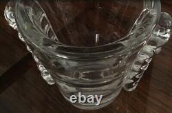 Daum Nancy 1930s Heavy Crystal Vase Signed