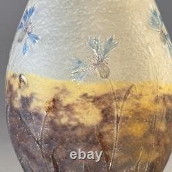 Daum Nancy, Bleuet (cornflower) egg vase