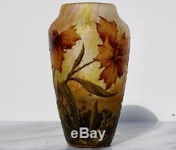 Daum Nancy Cameo Enameled Art Nouveau Vase