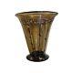 Daum Nancy Enameled Smoke Crystal Art Deco Vase with Christies Label