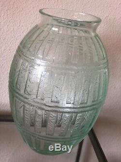 Daum Nancy France Etched Art Deco Vase 11.5