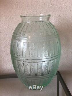 Daum Nancy France Etched Art Deco Vase 11.5