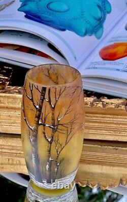 Daum Nancy Splendid Vase Art Nouveau Winter Landscape