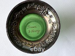 Daum Nancy, elegant small glass vase. Circa 1900