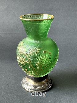 Daum Nancy, elegant small glass vase. Circa 1900